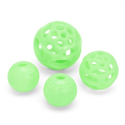 Chew King Glow Fetch Ball Combo Dog Toys, 4-Pack Woof woof
