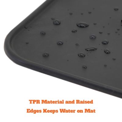 Image showing 6 th Kitty City Elevated Polypropylene Cat Bowl and Placemat Set, 0.6 Cup, 2 Bowls