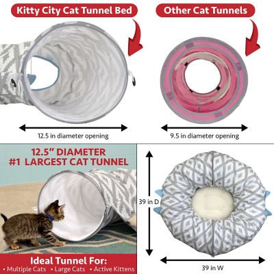 Image showing 5 th Kitty City 39 in. L Tunnel Cat Bed