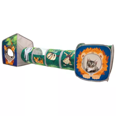 Kitty City 36" L Foldable Jungle Cat Play Set Cat Tunnels