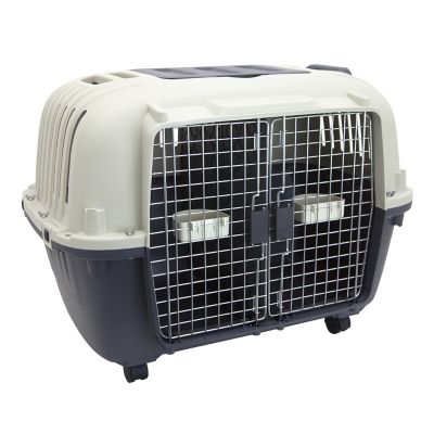 SportPet 25.25 in. x 22 in. x 34.5 in. Double Door Dog Kennel