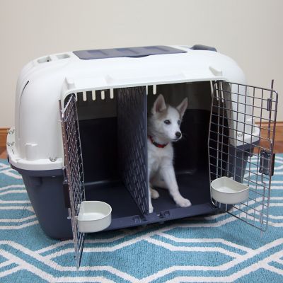 Image showing  2-Door Plastic Dog Kennel, 25.25 in. x 22 in. x 34.5 in.