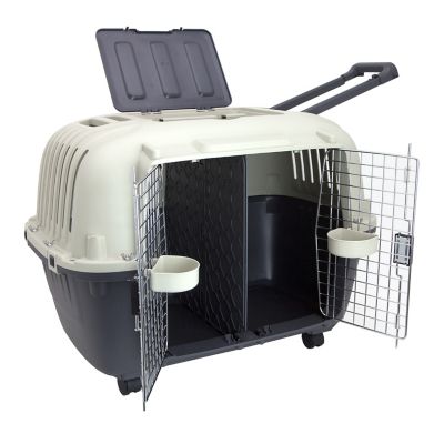 Image showing  2-Door Plastic Dog Kennel, 25.25 in. x 22 in. x 34.5 in.