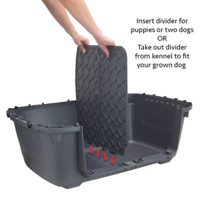 Image showing  2-Door Plastic Dog Kennel, 25.25 in. x 22 in. x 34.5 in.