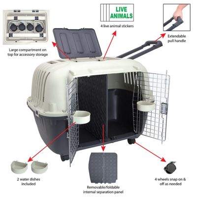 Image showing 5 th SportPet 2-Door Plastic Dog Kennel, 25.25 in. x 22 in. x 34.5 in.