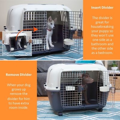 Image showing 7 th SportPet 2-Door Plastic Dog Kennel, 25.25 in. x 22 in. x 34.5 in.