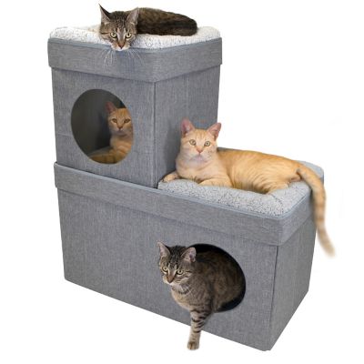 Kitty City Folding Cat Condo, Gray