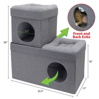Image showing  36 in. Folding Cat Condo, Gray