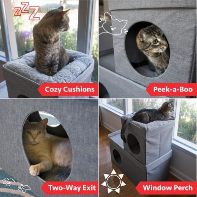 Image showing  36 in. Folding Cat Condo, Gray