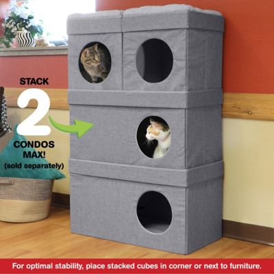Image showing 6 th Kitty City 36 in. Folding Cat Condo, Gray