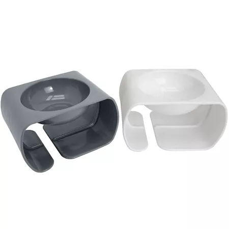 Kitty City Polypropylene Raised Cat Bowls 1.25 Cup 2 Bowls Elevated Bowls