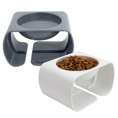 Image showing  Raised Polypropylene Cat Bowls, 1.25 Cups, 2-Bowls
