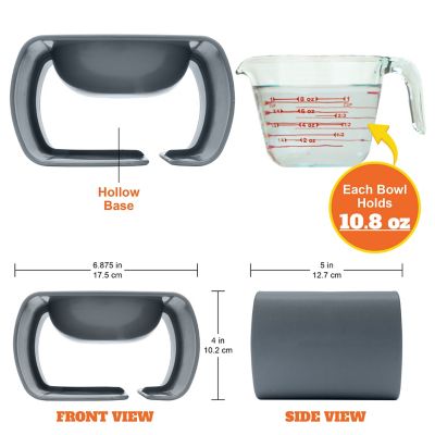 Image showing  Raised Polypropylene Cat Bowls, 1.25 Cups, 2-Bowls