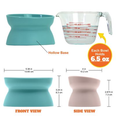 Image showing  Elevated Polypropylene Cat Bowls, 0.6 Cup, 2 ct.
