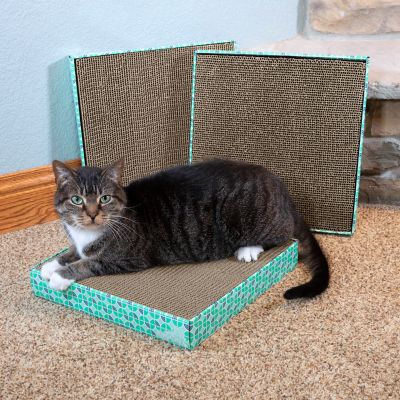 Image showing  Square Corrugated Cat Scratchers, 13.25 in. x 13.25 in. x 2 in., 3-Pack