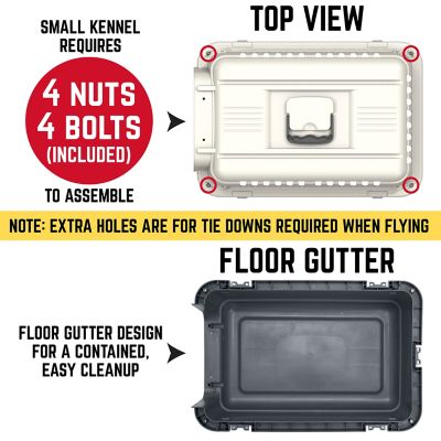 Image showing  1-Door Small Plastic Dog Kennel, 16 in. x 16 in. x 2 ft.