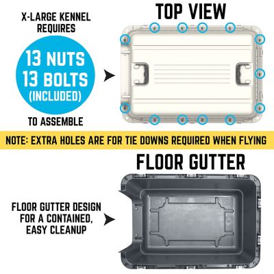 Image showing  1-Door Plastic Dog Kennel, Extra Large, 29 in. x 23.75 in. x 35.5 in.