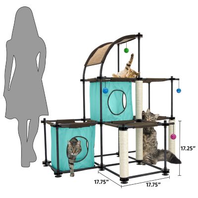 Image showing 6 th Kitty City 46.75 in. Steel Claw Mega Kit Cat Playset