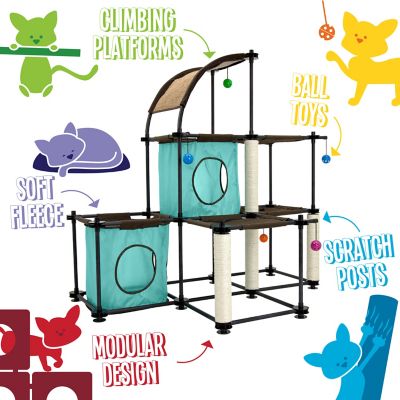 Image showing 7 th Kitty City 46.75 in. Steel Claw Mega Kit Cat Playset
