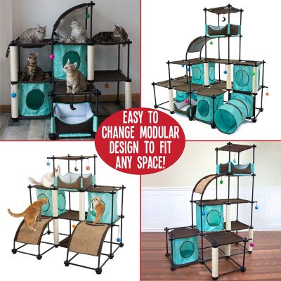 Image showing 8 th Kitty City 46.75 in. Steel Claw Mega Kit Cat Playset