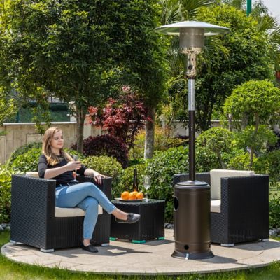 Image showing 6 th Legacy Heating Standing Propane Patio Heater, 10 sq. ft., 47,000 BTU, Mocha