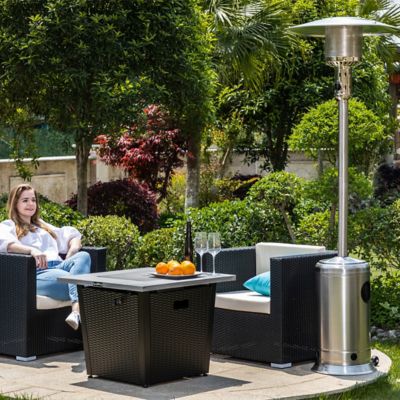 Image showing  47,000 BTU Standing Patio Heater, Stainless Steel