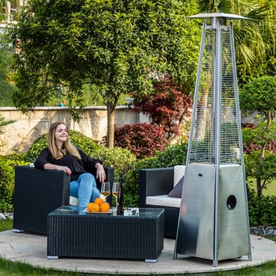 Image showing 8 th Legacy Heating 40,000 BTU Outdoor Flame Heater, Stainless Steel