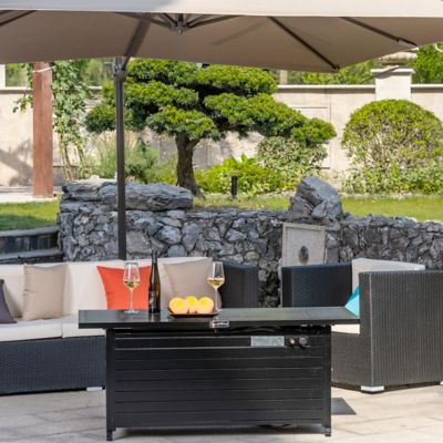 Image showing 6 th Legacy Heating Rectangular Fire Pit, Hammered Black