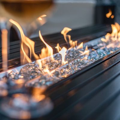 Image showing 9 th Legacy Heating Rectangular Fire Pit, Hammered Black