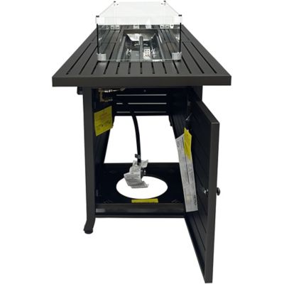 Image showing 7 th Legacy Heating 57 in. x 21.3 in. Rectangular Stainless Steel Burner Propane Gas Fire Pit, Mocha