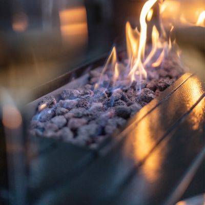 Image showing 9 th Legacy Heating 57 in. x 21.3 in. Rectangular Stainless Steel Burner Propane Gas Fire Pit, Mocha