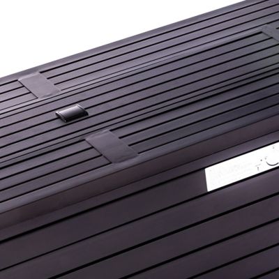 Image showing 7 th Legacy Heating Glass Wind Guard Fire Table with Cover and Lid, Bronze