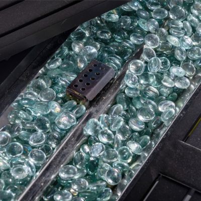 Image showing 8 th Legacy Heating Glass Wind Guard Fire Table with Cover and Lid, Bronze