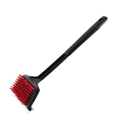 Image showing  18 in. Flat-Top Grill Brush with Nylon Bristles and Stainless Steel Scraper