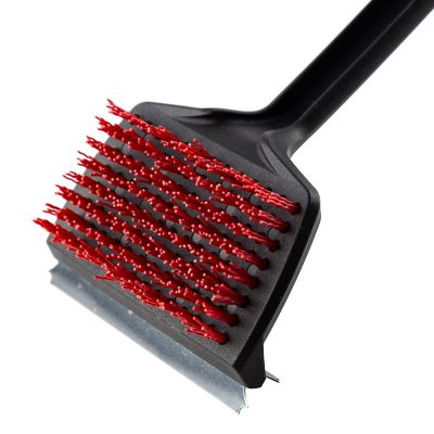 Image showing  18 in. Flat-Top Grill Brush with Nylon Bristles and Stainless Steel Scraper