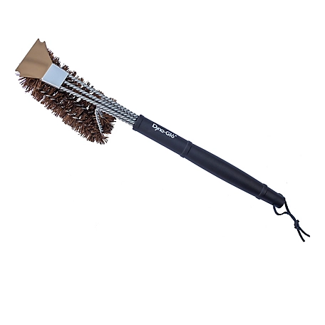 Dyna-Glo 18 in. Grill Brush with Palmyra Bristles and Stainless Steel Scraper