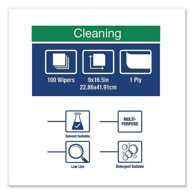 Image showing  Low-Lint Cleaning Cloths, Turquoise, 100/Box, 8-Pack