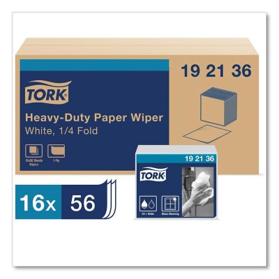 Image showing  Heavy-Duty Paper Wipers, 1/4 Fold, 12.5 in. x 13 in., White, 56 ct., 16-Pack