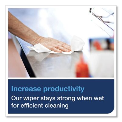 Image showing 5 th Tork Heavy-Duty Paper Wipers, 1/4 Fold, 12.5 in. x 13 in., White, 56 ct., 16-Pack