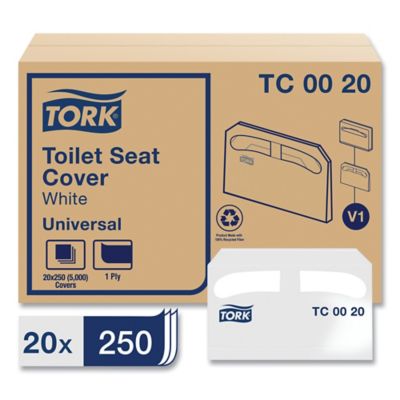 Image showing  Toilet Seat Cover, Half-Fold, 14.5 in. x 17 in., White, 250/Pack, 20 Packs/Carton