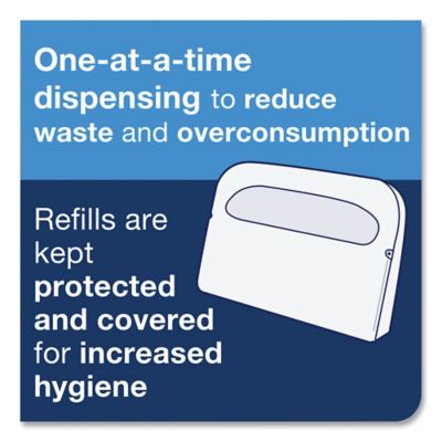 Image showing  Toilet Seat Cover, Half-Fold, 14.5 in. x 17 in., White, 250/Pack, 20 Packs/Carton