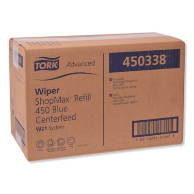Image showing  Advanced Shopmax Center-Feed Wiper Shop Towels, Blue, 200/Roll, 2-Pack