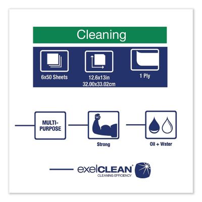 Image showing  Heavy-Duty Cleaning Cloths, White, 50/Pack, 6-Pack