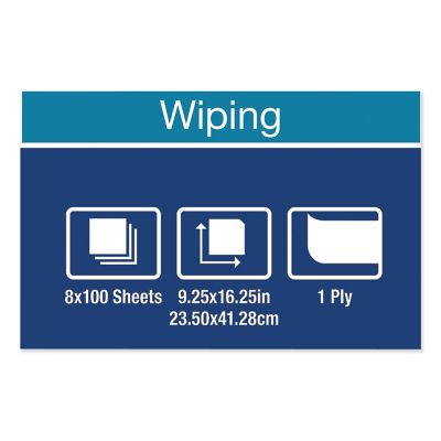Image showing  Multi-Purpose Paper Wipers, 9.25 in. x 16.25 in., White, 100 ct., 8-Pack