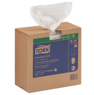 Image showing 5 th Tork Cleaning Cloths, White, 100 Wipes/Box, 10-Pack