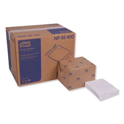 Tork Advanced Dinner Napkins, 2-Ply, 15 in. x 16.25 in., White, 375/Pack, 8 Packs/Carton