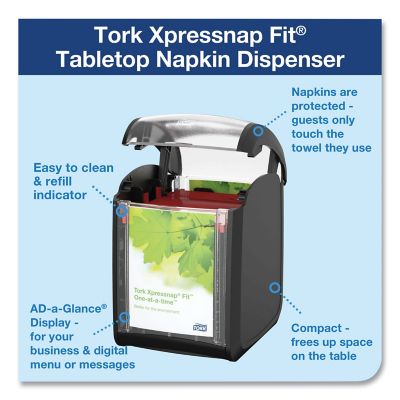 Image showing  Xpressnap Fit Tabletop Napkin Dispenser, 4.4 in. x 5.6 in. x 6.7 in., Black