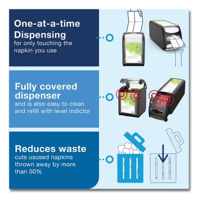 Image showing 5 th Tork Xpressnap Fit Tabletop Napkin Dispenser, 4.4 in. x 5.6 in. x 6.7 in., Black