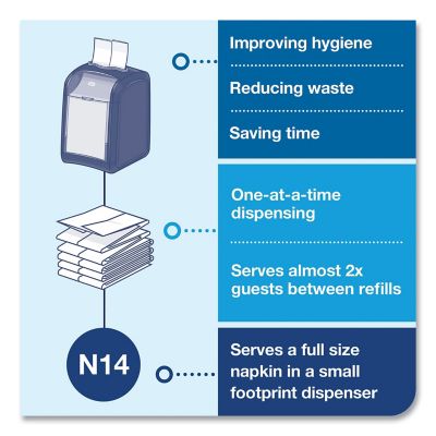 Image showing 6 th Tork Xpressnap Fit Tabletop Napkin Dispenser, 4.4 in. x 5.6 in. x 6.7 in., Black