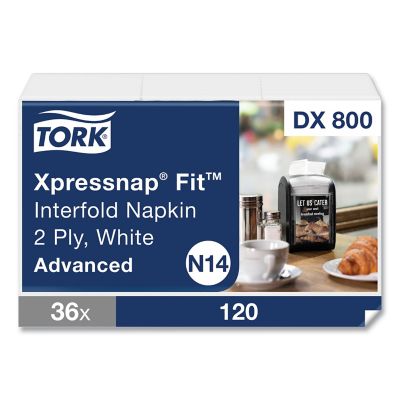 Image showing  Xpressnap Fit Interfold 2-Ply Dispenser Napkins, 6.5 in. x 8.39 in., White, 4,320 pc.